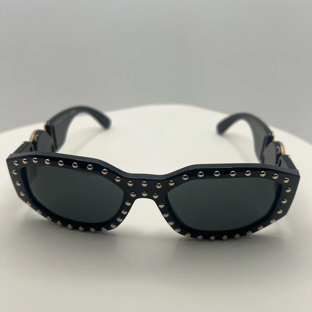 Versace Black Sunglasses with Gold Medusa Logo - Picture 2 of 6